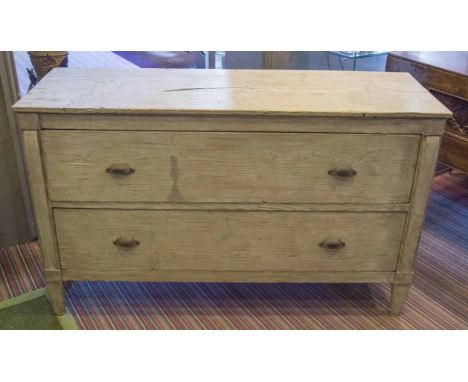 COMMODE, 19th century Swedish painted pine with two long drawers, 84cm H x 135cm x 46cm.