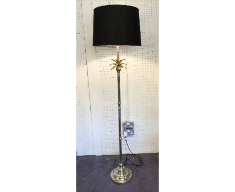 FLOOR LAMP, Maison Jansen inspired, chrome with gilt pineapple detail and shade, 166cm H.