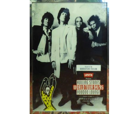 ROLLING STONES, Voodoo Lounge 1994/1995 Tokyo dome poster for Japan 2nd town, 75cm x 50cm, framed.