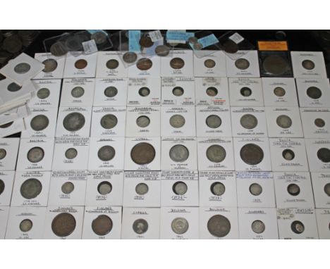 A collection of European coins to include 1 x Hamburg town c1380 witten obv: Moneta: Hamburger 3 towers rev: Benedictus: deus