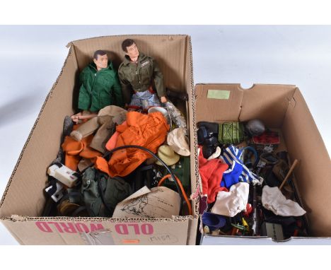 A QUANTITY OF UNBOXED AND ASSORTED PALITOY ACTION MAN FIGURES AND ACCESSORIES, two damaged figures one with moulded hair, the