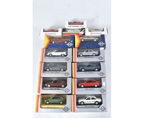 A QUANTITY OF BOXED GAMA 1/43 SCALE DIECAST MODELS OF VAUXHALL AND OPEL CARS, all appear complete and in good condition and l