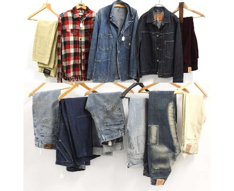 20th Century Denim Clothing comprising a pair of Lee jeans (W32 L32) and a pair in dark wash,a Levis cream, red and black che