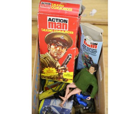 Action man by Palitoy and accessories, including boxed Talking Commander