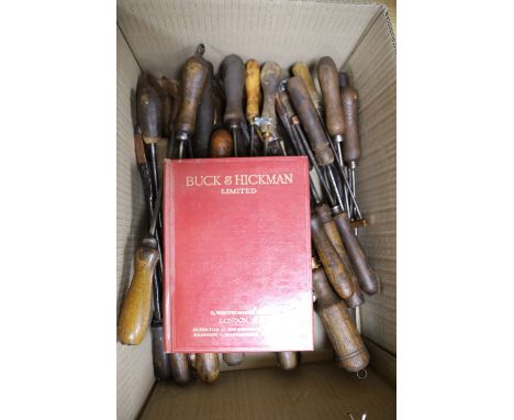 Thirty four assorted soldering irons, all various ages and sizes, together with the Buck &amp; Hickman Ltd General Catalogue 