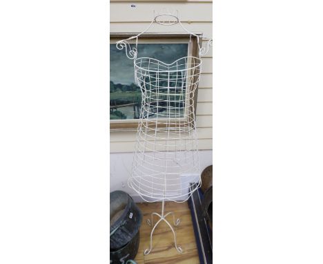 A retailer's white finished wirework mannequin, 156cm highCONDITION: Good condition