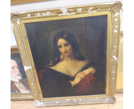 English School (19th century), Head and shoulder portrait of Mary Anne Milles (wife of Rev. Thomas Milles 1820-1862), her dar