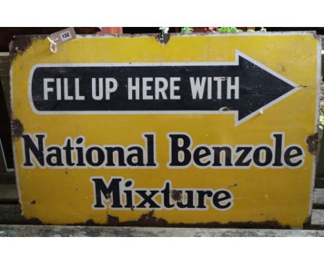 A vintage National Benzole Mixture enamel sign, 91 x 60cm