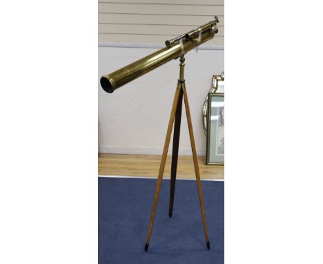 A James Lucking &amp; Co of Birmingham brass telescope and tripod stand