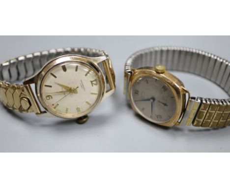 Two gentleman's wrist watches including a 9ct Rotary manual wind watch.