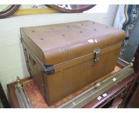 A vintage metal trunk 