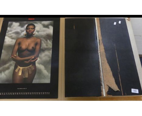 A mixed lot of Vintage Pirelli calendars, further unframed architectural prints etc. 