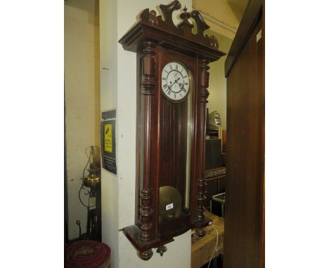 Gustav Becker - A late 18th Century twin weight Vienna regulator type wall clock in architectural case 