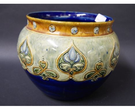 A large Doulton Lambeth style planter CONDITION REPORT; In good condition, no visible sign of damage or repair