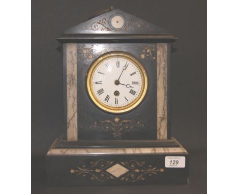 Black slate mantel clock