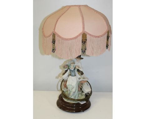 A Florence Giuseppe Armani lamp base &amp; shade 