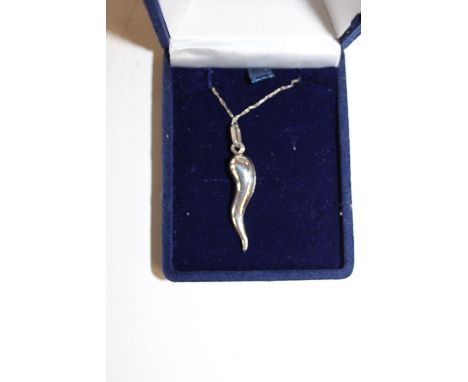 A 925 horn of plenty pendant on a silver chain 