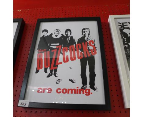 A glazed and framed art print 'The Buzzcocks are Coming' 30 x 40cm