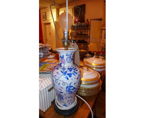 A Chinese table lamp together with a collection of other pottery and similar items 