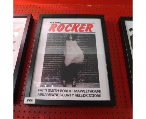 A glazed and framed art print 'New York Rocker magazine, feat Patti Smith' 30 x 40cm