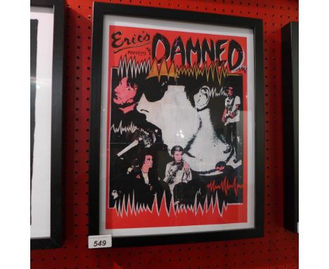 A glazed and framed art print featuring The Damned 30 x 40cm