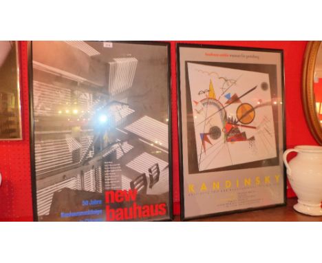 A new Bauhaus exhibition poster together with a Kadinsky exhibition print 