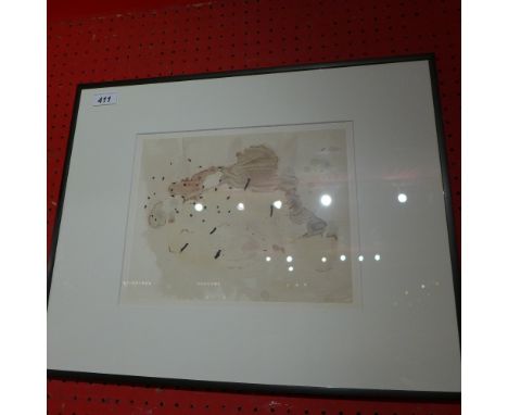 Joan Miro, an off-set lithograph on Marais paper, from the edition of 900, Trace Sur L'eau Suite, 1963, printed by Maeght, 24