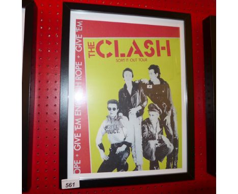 A glazed and framed art print 'The Clash - Sort it out' 30 x 40cm