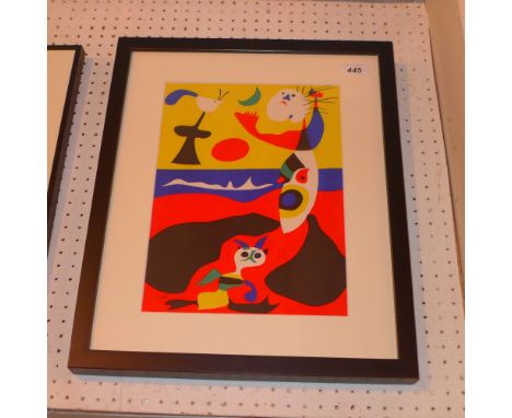 Joan Miro, pochoir and lithograph entitled 'Summer' 1938, printed by Mourlot, 35cm x 25cm, mounted, framed and glazed