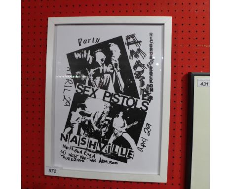 A glazed and framed art print featuring The Sex Pistols 30 x 40cm