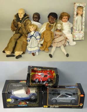 A pair of B.N.D. London dolls, together with 'Roddy' doll, talking baby with moving eyes, Florence Nightingale 1820-1910 hist