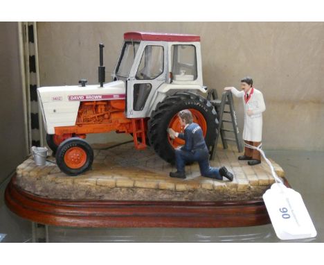 A Border Fine Arts Studio tractor 'Getting Ready for Smithfield', model No. A2143 by Ray Ayres, on wood base. 