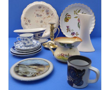 A small selection of ceramics to include Royal Worcester 'Evesham', a Royal Doulton Series Ware jug, a Royal Copenhagen coffe