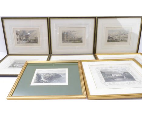 A set of five coloured engravings, a similar pair and a single engraving.&nbsp;The set of five after Thos. H. Shepherd's Rege
