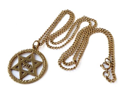 A 9-carat gold Star of David pendant and chain (total weight approx. 7.94g)