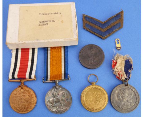 A family group of three: the British War and Victory Medals to&nbsp;106217 PTE. H. ALLMAN R.A.M.C. (Herbert Allman - Royal Ar
