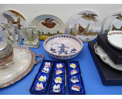 Ceramics, glassware and silver plate to include a brand new&nbsp;boxed&nbsp;Royal Worcester hors d'oeuvres dish in the 'Holly