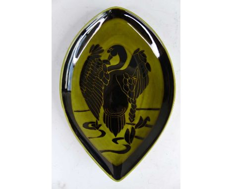 A Poole Pottery Aegean dish, shape No.91, commemorating the official opening of Pilkington's Tiles on 21st November 1974, 30.