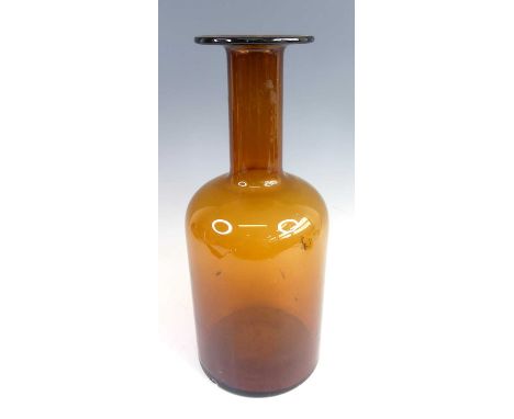Otto Brauer (Danish, 1911-1984) for Holmegaard - a large brown tinted glass Gulvvase, of bottle shape, h.43cmChip to upper ed