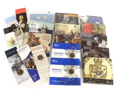 Mixed Royal Mint Brilliant Uncirculated Coins, comprising; 13x sealed as new Royal Mint coin packs (containing 11x £2, 3x 50p