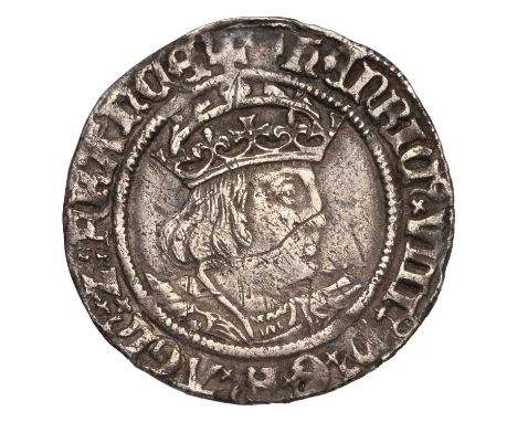 Henry VIII, Groat, 2.63g, second coinage, mm. rose, laker bust D, (N.1797, S.2337E), small scratch on face, flat spot to shie