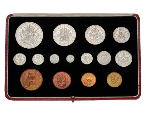 George VI, 'Coronation' Proof Set 1937, 15 coins from crown to farthing including full Maundy set, presented in original embo