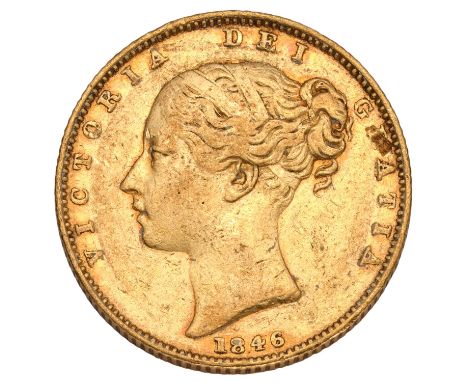 Victoria, Sovereign 1846, (Marsh 29, S.3852) dig to R of GRATIA o/wise very fine