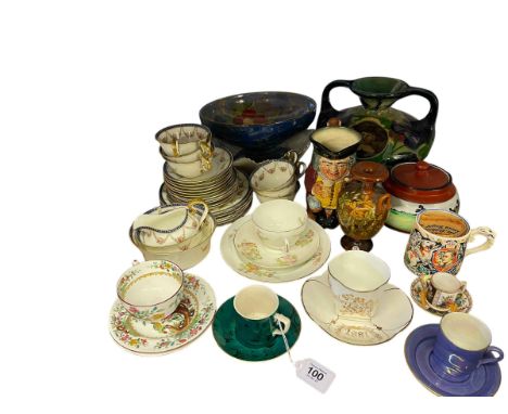 Royal Doulton toby jug, Carlton Ware lidded jar, Linthorpe 1358 vase, etc.