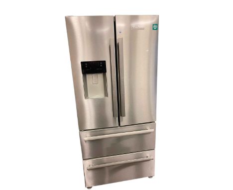Blomberg fridge-freezer having two doors above two drawers, 182cm by 84cm by 70cm.