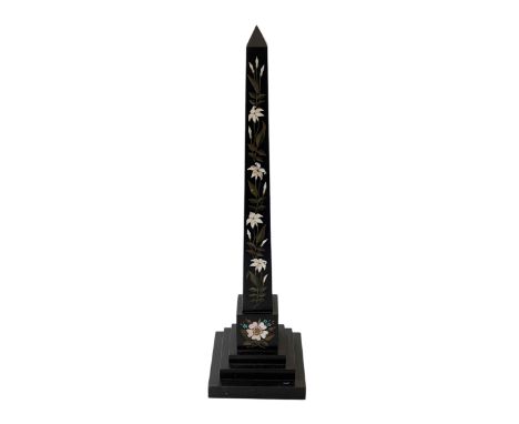 19th Century Ashford marble obelisk, 47cm.