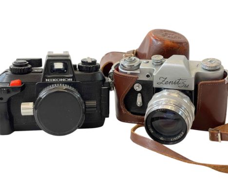 Two cameras, Nikon Nikonos and Zenit 3m with Grand Prix lens.