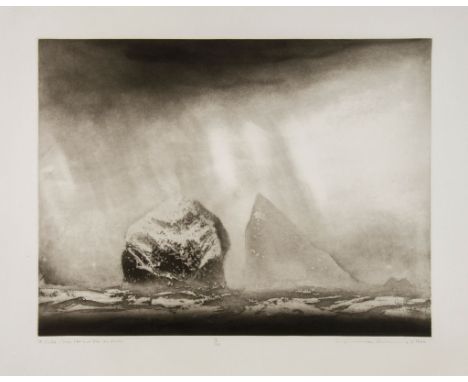 Norman Ackroyd (b.1938) - St Kilda - Stac Lee and Stac an Armin etching with aquatint, 1990, signed, titled and dated in penc