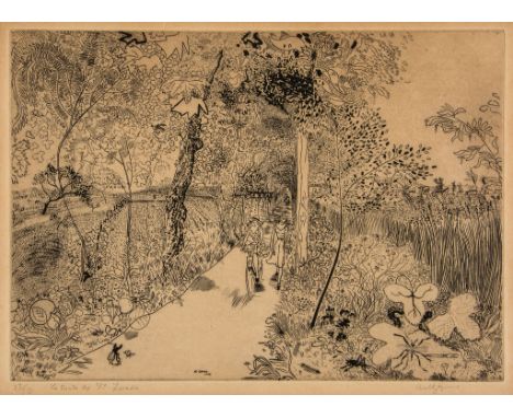 Anthony Gross (1905-1984) - La Route de Sainte Livrade etching, 1933, signed and titled in pencil, numbered 37/50, on laid pa