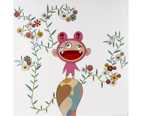 Takashi Murakami (b.1962) - Kiki with Moss offset lithograph printed in colours, 2003, signed in silver ink, numbered 87/200,